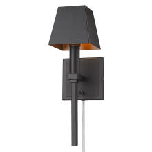 Golden 5905-1W BLK-BLK - Wry Lighting Messina 1-light Wall Sconce in Matte Black